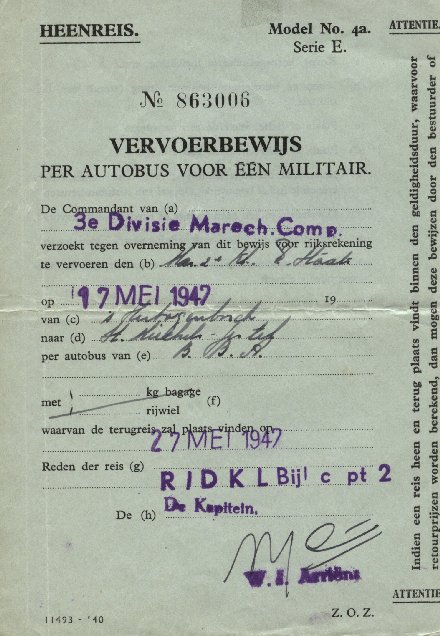 1947 Vervoerbewijs
