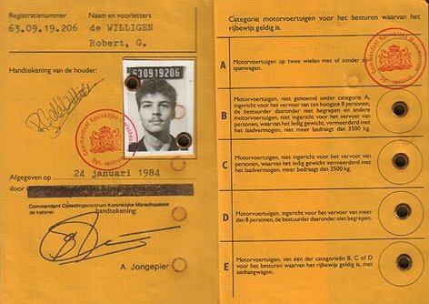 Rijbewijs jaren 80