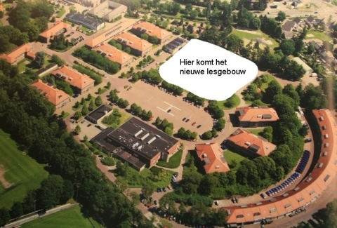 Plattegrond waar lesgebouw komt